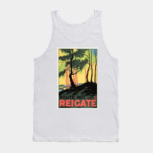 ENGLAND REIGATE Route 160 Surrey Art Deco Vintage Railway Tank Top